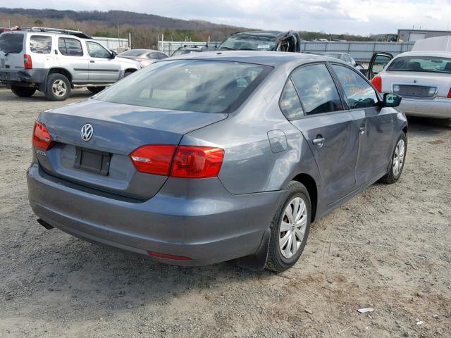 3VW2K7AJ3EM365373 - 2014 VOLKSWAGEN JETTA BASE GRAY photo 4