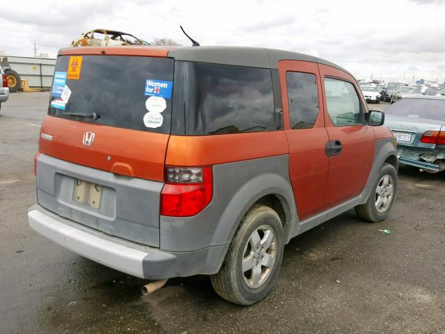 5J6YH28533L012339 - 2003 HONDA ELEMENT EX ORANGE photo 4