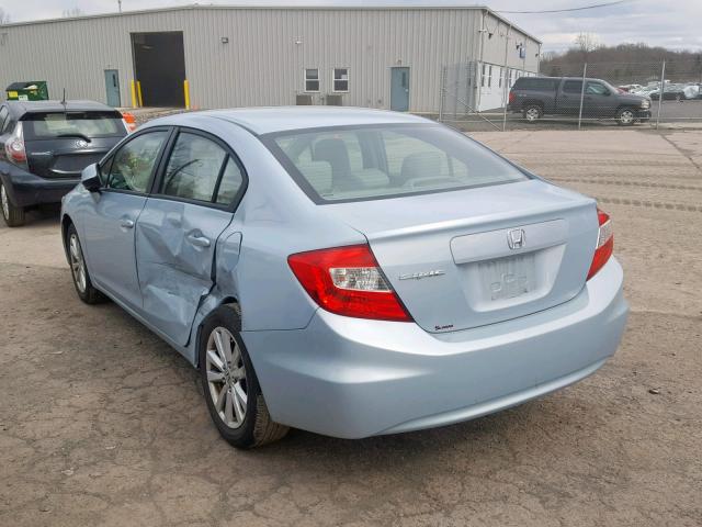 19XFB2F95CE349222 - 2012 HONDA CIVIC EXL BLUE photo 3