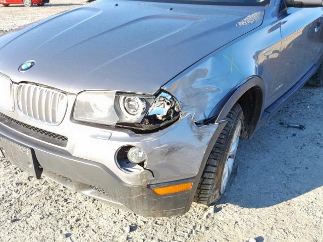 WBXPC93489WJ29870 - 2009 BMW X3 XDRIVE3 SILVER photo 9