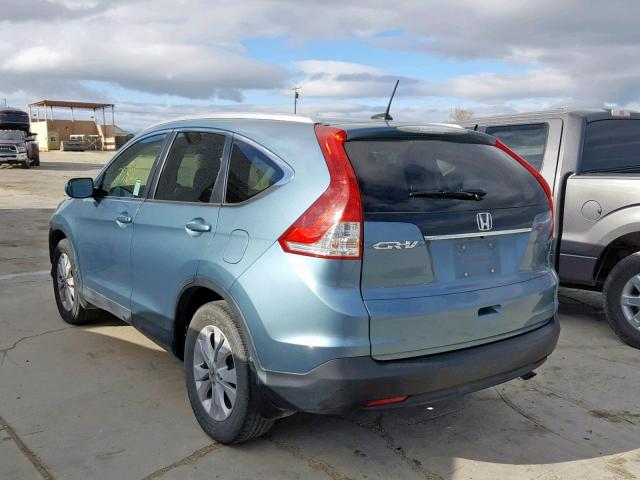 2HKRM3H79EH544666 - 2014 HONDA CR-V EXL GREEN photo 3