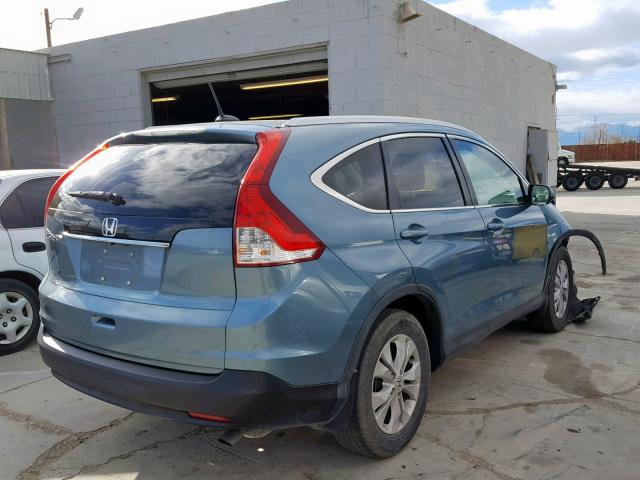 2HKRM3H79EH544666 - 2014 HONDA CR-V EXL GREEN photo 4