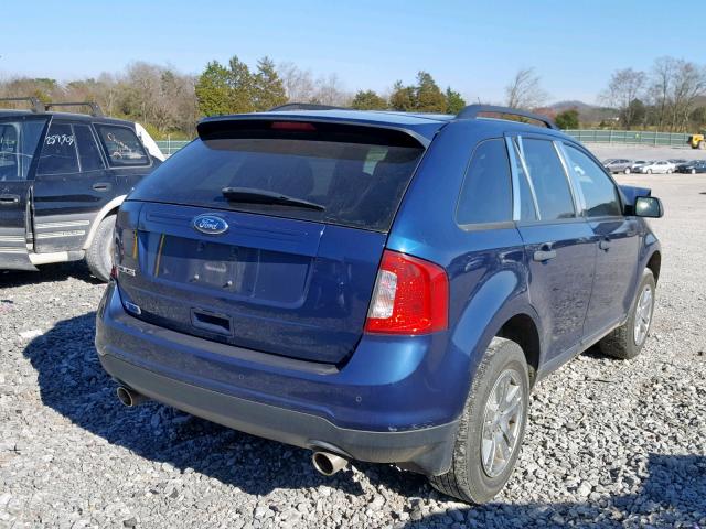 2FMDK3GC2CBA55948 - 2012 FORD EDGE SE BLUE photo 4