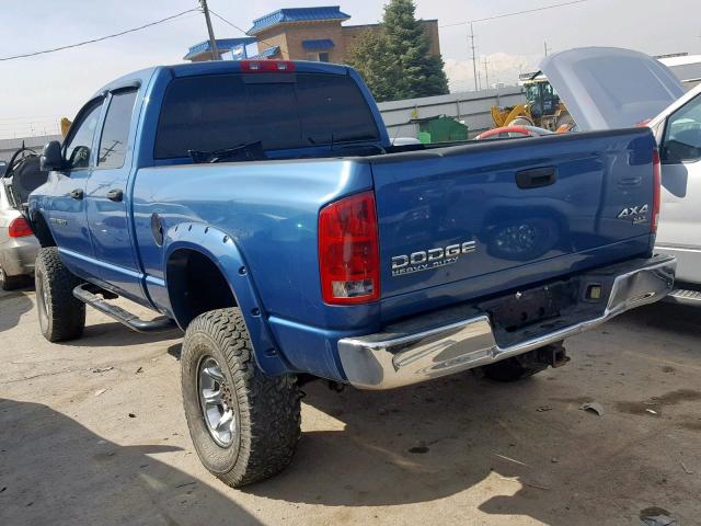 3D7KU28D53G706113 - 2003 DODGE RAM 2500 S ლურჯი ფოტო 3