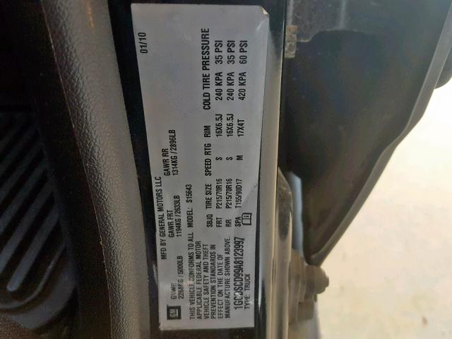 1GCDSCD99A8123997 - 2010 CHEVROLET COLORADO L BLACK photo 10