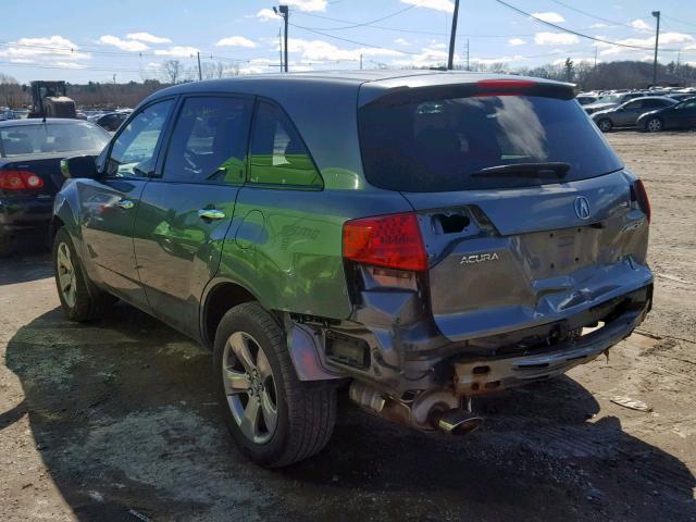 2HNYD28708H552300 - 2008 ACURA MDX SPORT GRAY photo 3