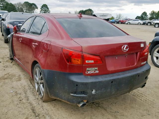 JTHBK262085065998 - 2008 LEXUS IS 250 MAROON photo 3