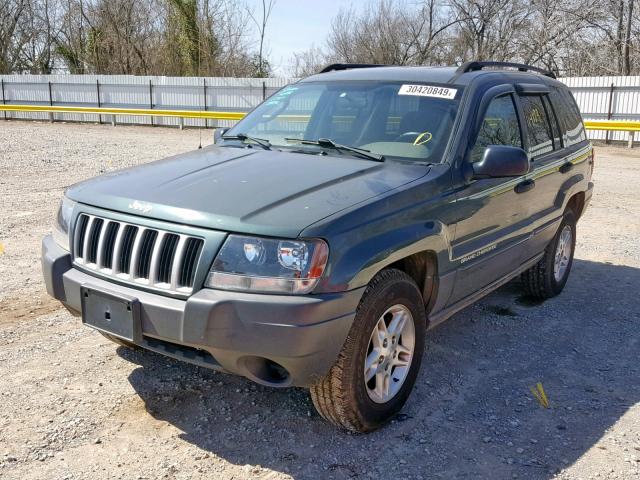 1J4GX48S84C132672 - 2004 JEEP GRAND CHER GREEN photo 2