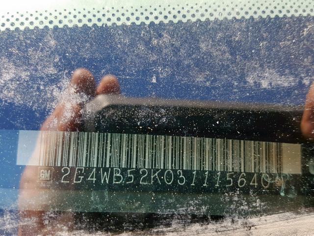 2G4WB52K031115640 - 2003 BUICK REGAL LS GOLD photo 10