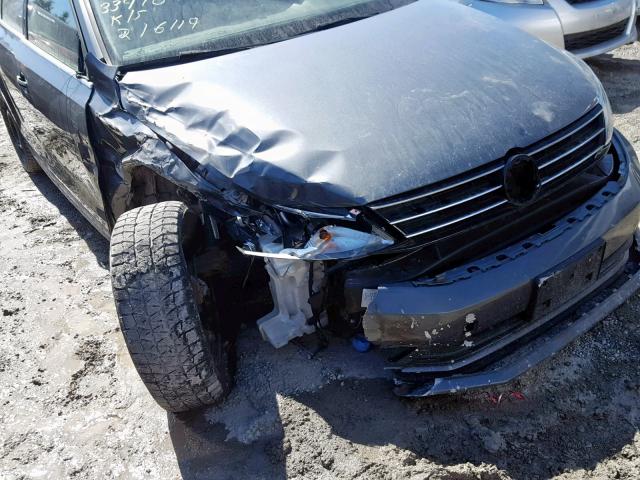 3VW2K7AJ6FM339707 - 2015 VOLKSWAGEN JETTA BASE GRAY photo 9