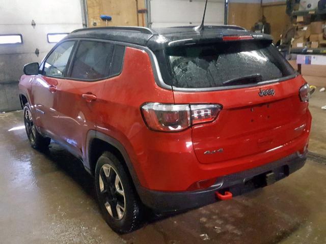 3C4NJDDB0HT657773 - 2017 JEEP COMPASS TR RED photo 3