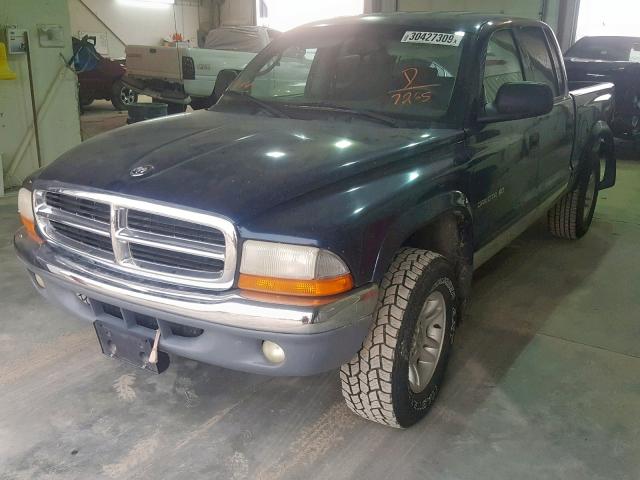 1B7GG2AN31S127265 - 2001 DODGE DAKOTA QUA BLUE photo 2