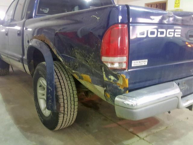 1B7GG2AN31S127265 - 2001 DODGE DAKOTA QUA BLUE photo 9