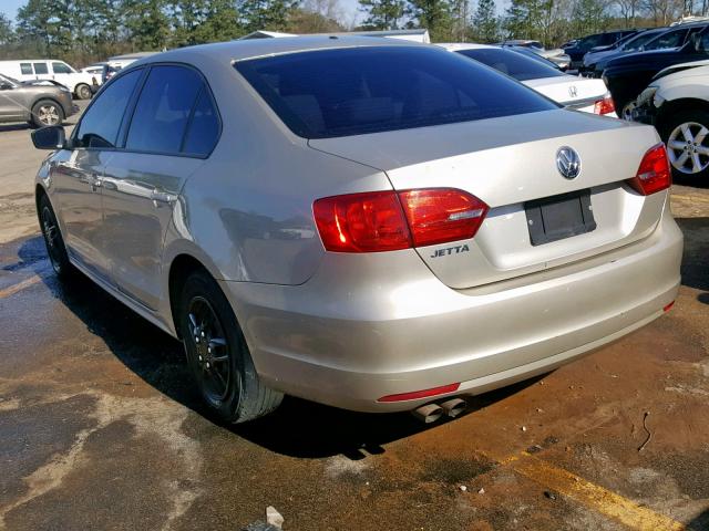 3VW2K7AJ8CM463179 - 2012 VOLKSWAGEN JETTA BASE GRAY photo 3