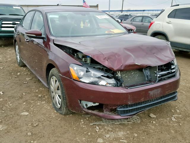 1VWAP7A36CC066778 - 2012 VOLKSWAGEN PASSAT S MAROON photo 1