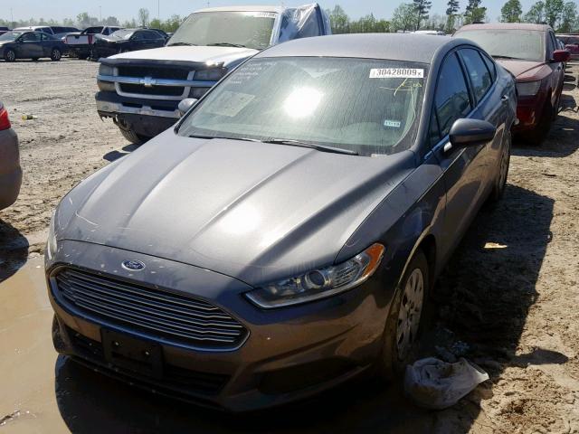 1FA6P0G73E5351896 - 2014 FORD FUSION S GRAY photo 2