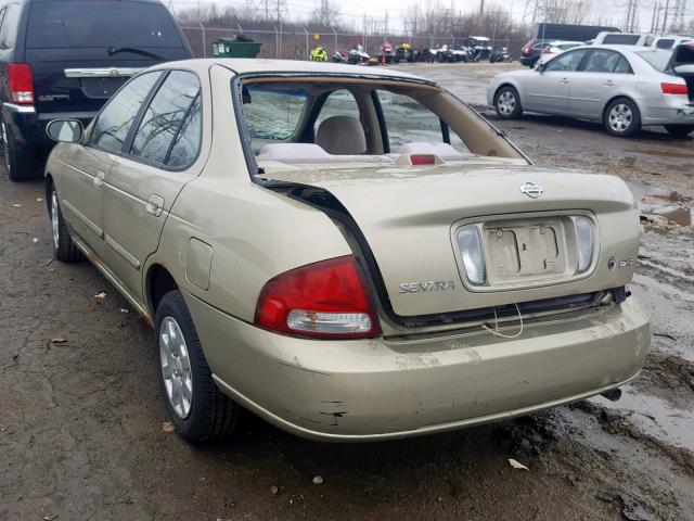 3N1CB51A42L552766 - 2002 NISSAN SENTRA GXE TAN photo 3