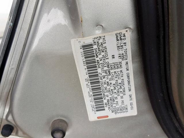 JTJHF10U010204824 - 2001 LEXUS RX 300 SILVER photo 10