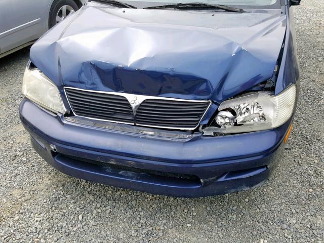 JA3AJ26E73U083924 - 2003 MITSUBISHI LANCER ES BLUE photo 9