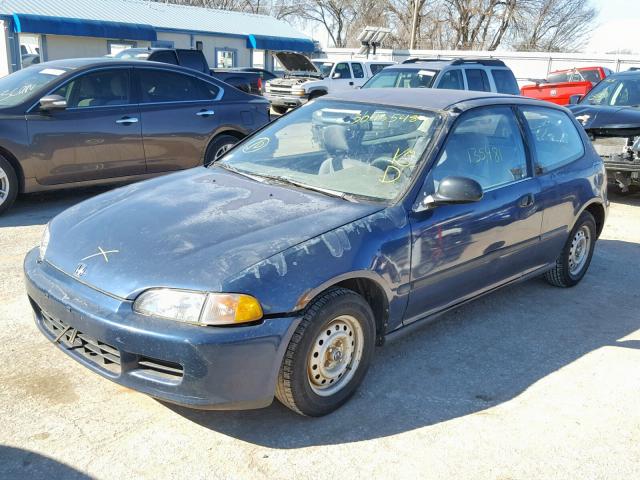 2HGEH2358NH552142 - 1992 HONDA CIVIC DX BLUE photo 2