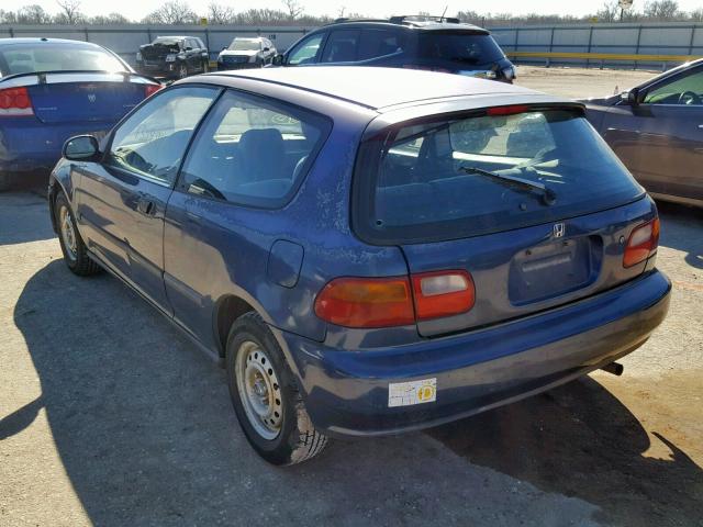 2HGEH2358NH552142 - 1992 HONDA CIVIC DX BLUE photo 3