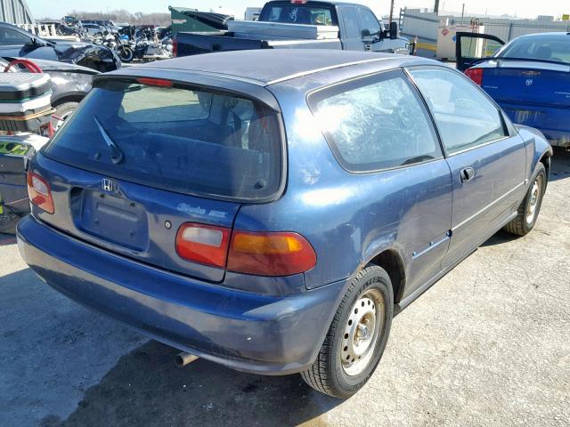 2HGEH2358NH552142 - 1992 HONDA CIVIC DX BLUE photo 4