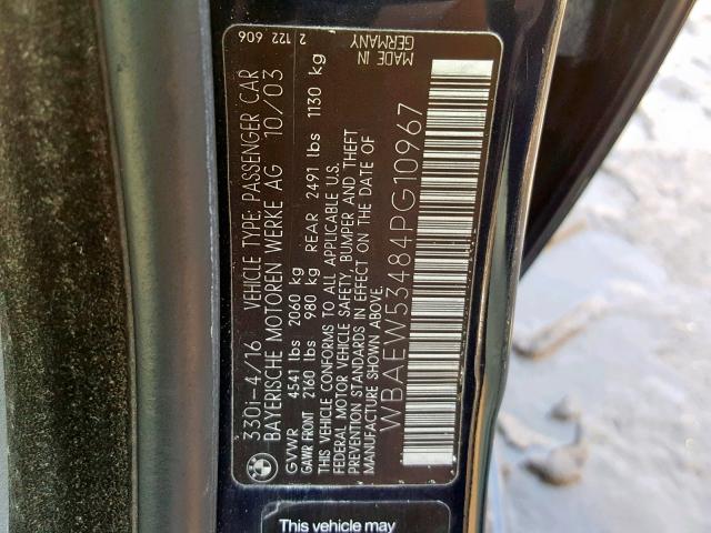 WBAEW53484PG10967 - 2004 BMW 330 XI BLUE photo 10