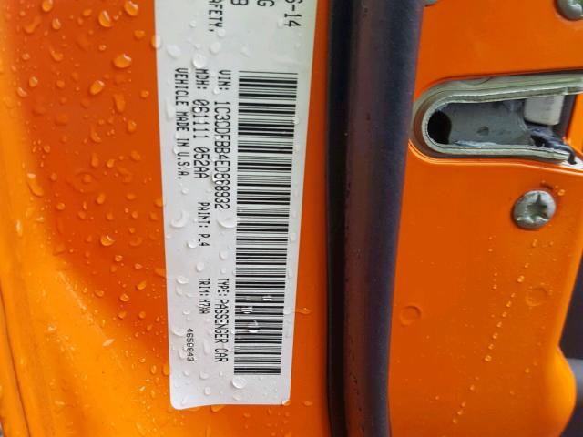 1C3CDFBB4ED868932 - 2014 DODGE DART SXT ORANGE photo 10