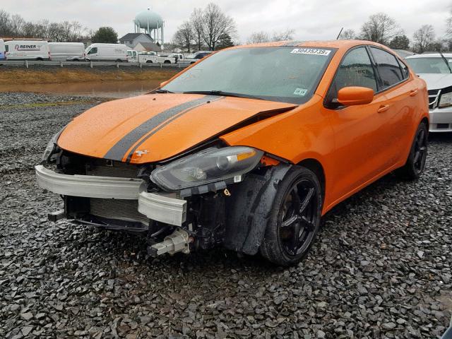 1C3CDFBB4ED868932 - 2014 DODGE DART SXT ORANGE photo 2