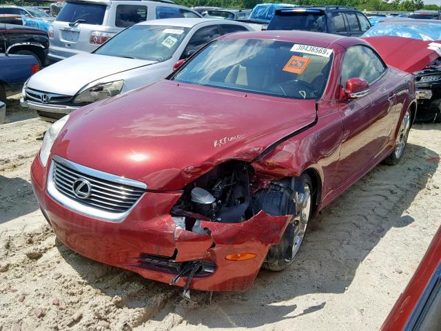 JTHFN45Y379015923 - 2007 LEXUS SC 430 RED photo 2