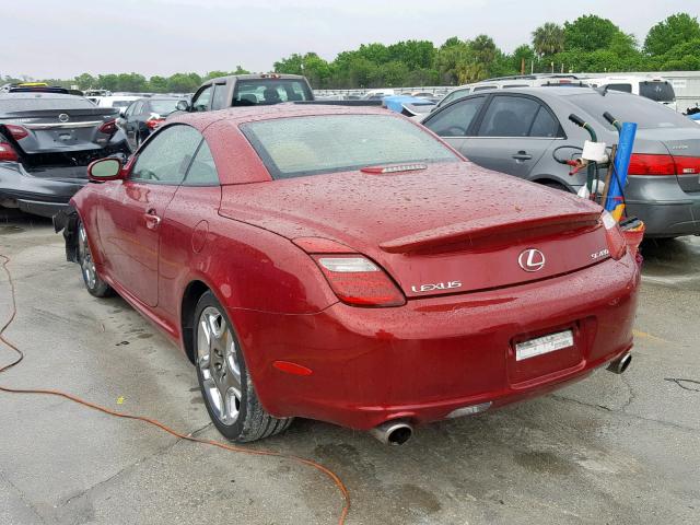 JTHFN45Y379015923 - 2007 LEXUS SC 430 RED photo 3