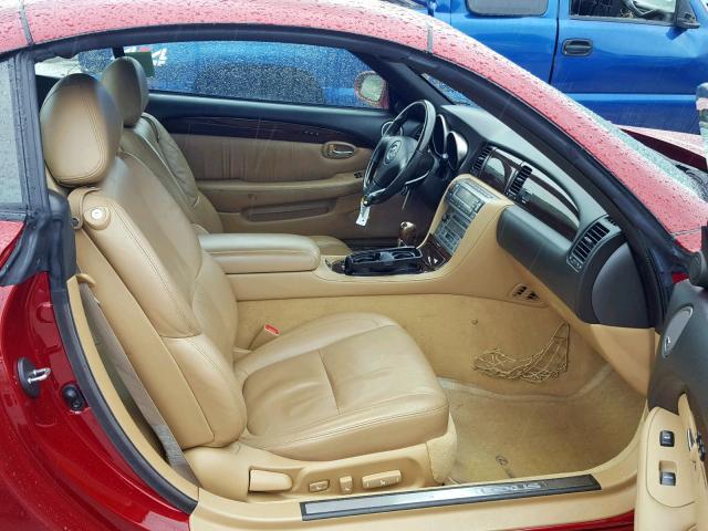 JTHFN45Y379015923 - 2007 LEXUS SC 430 RED photo 5