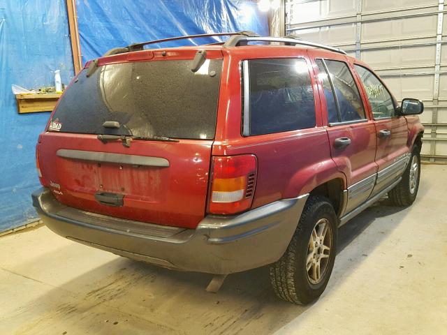 1J8GW48S14C336425 - 2004 JEEP GRAND CHER RED photo 4