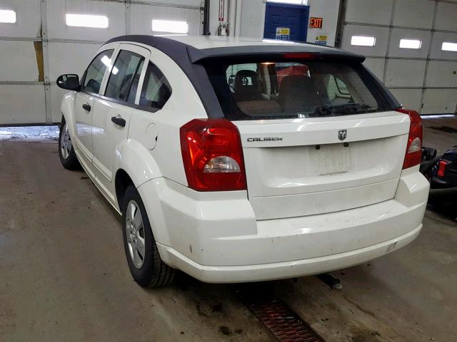 1B3HB28B87D268796 - 2007 DODGE CALIBER WHITE photo 3