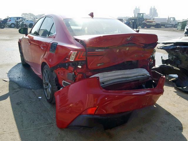 JTHBA1D20G5022521 - 2016 LEXUS IS 200T RED photo 3