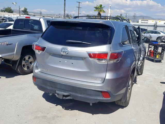 5TDBKRFH9ES042658 - 2014 TOYOTA HIGHLANDER SILVER photo 4