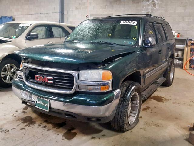 1GKEK13T61J145569 - 2001 GMC YUKON GREEN photo 2