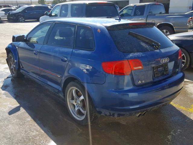 WAUKD78P08A045501 - 2008 AUDI A3 S-LINE BLUE photo 3