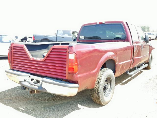 1FTSW30P34EA49708 - 2004 FORD F350 SRW S BURGUNDY photo 4