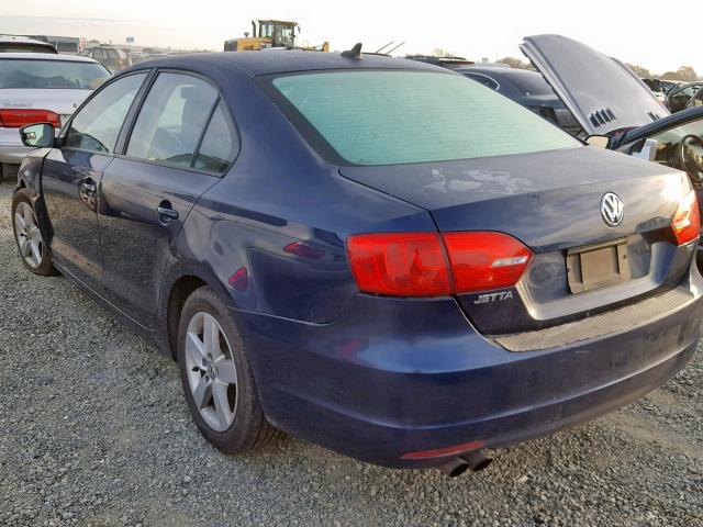 3VW3L7AJ0CM377561 - 2012 VOLKSWAGEN JETTA TDI BLUE photo 3