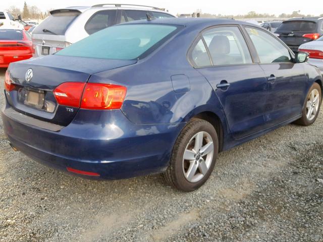 3VW3L7AJ0CM377561 - 2012 VOLKSWAGEN JETTA TDI BLUE photo 4