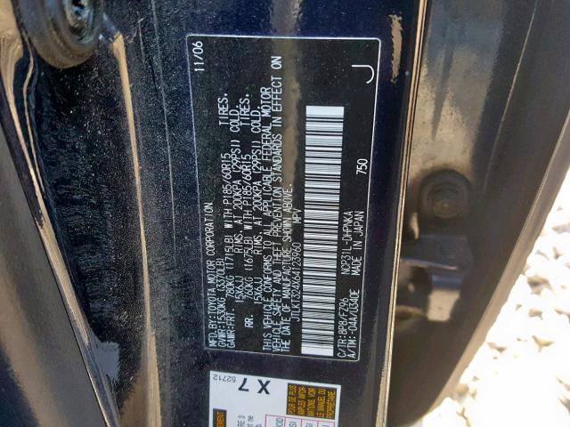 JTLKT324X64123960 - 2006 TOYOTA SCION XB 蓝色 照片 10