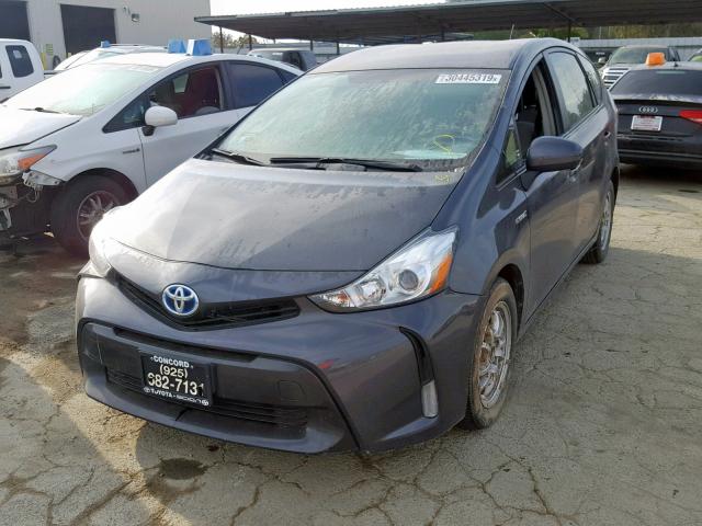 JTDZN3EU8FJ020604 - 2015 TOYOTA PRIUS V GRAY photo 2