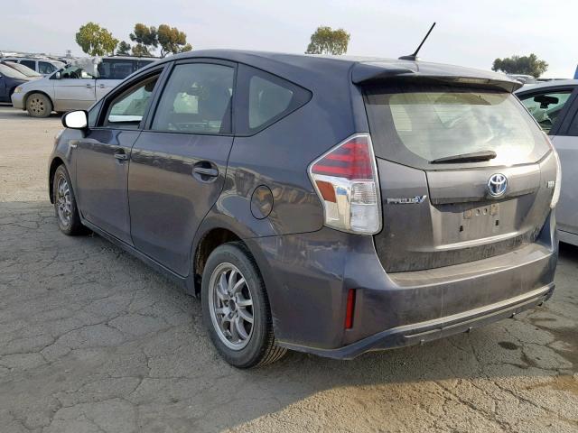 JTDZN3EU8FJ020604 - 2015 TOYOTA PRIUS V GRAY photo 3