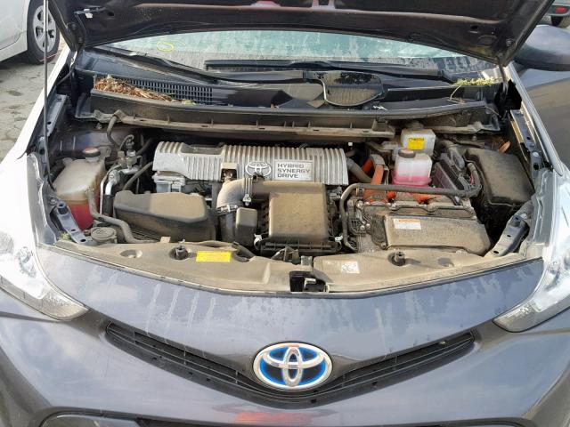 JTDZN3EU8FJ020604 - 2015 TOYOTA PRIUS V GRAY photo 7