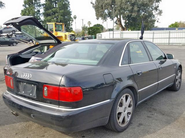 WAUGU54D71N006893 - 2001 AUDI S8 BLACK photo 4