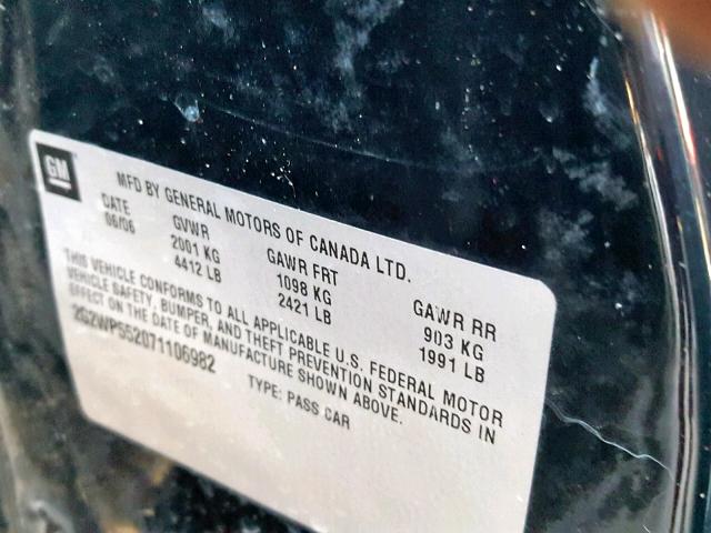 2G2WP552071106982 - 2007 PONTIAC GRAND PRIX 黑色 照片 10