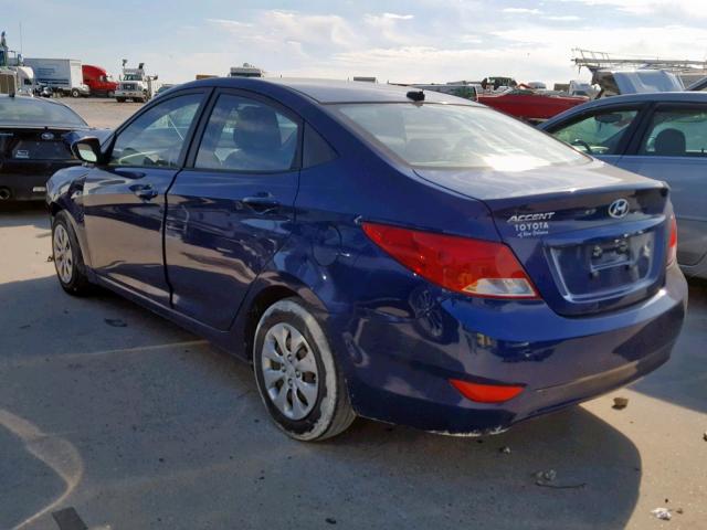 KMHCT4AE9GU982759 - 2016 HYUNDAI ACCENT SE BLUE photo 3