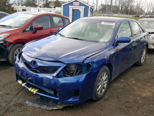 4T1BB3EK2AU122301 - 2010 TOYOTA CAMRY HYBR BLUE photo 2