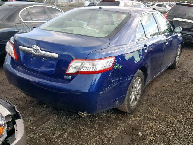 4T1BB3EK2AU122301 - 2010 TOYOTA CAMRY HYBR BLUE photo 4